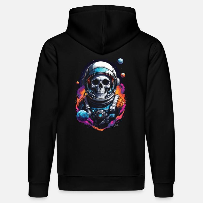 Crâne astronaute univers - Sweat à capuche bio DRUMMER Stanley/Stella Unisexe - noir