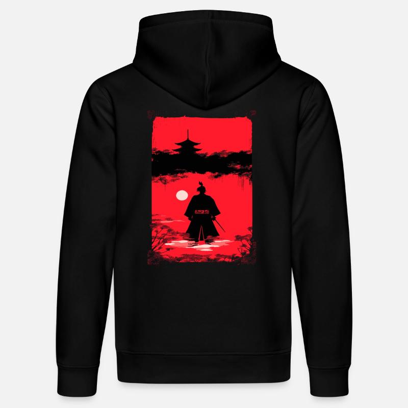Samouraï au clair de lune - Sweat à capuche bio DRUMMER Stanley/Stella Unisexe - noir