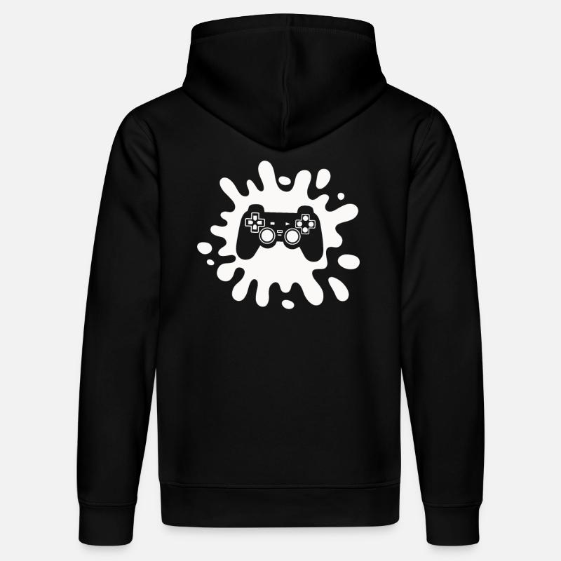 Zocker Splatter-Controller – Retro Gaming Kunst - Stanley/Stella Unisex Bio-Hoodie DRUMMER - Schwarz