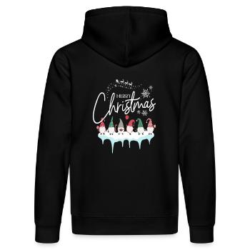 Weihnachten frohe Weihnachten Schneezwerge - Stanley/Stella Unisex Bio-Hoodie DRUMMER  - Schwarz - Hinten - Marisol (170cm)