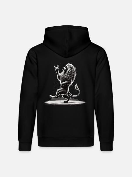 Rocking lion – cool & wild - Stanley/Stella DRUMMER Unisex Organic Hoodie - black