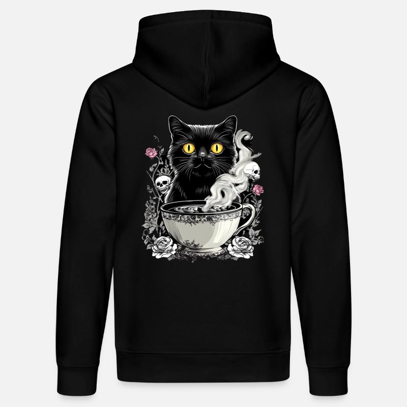 Mystical : Chat avec crâne café - Sweat à capuche bio DRUMMER Stanley/Stella Unisexe - noir