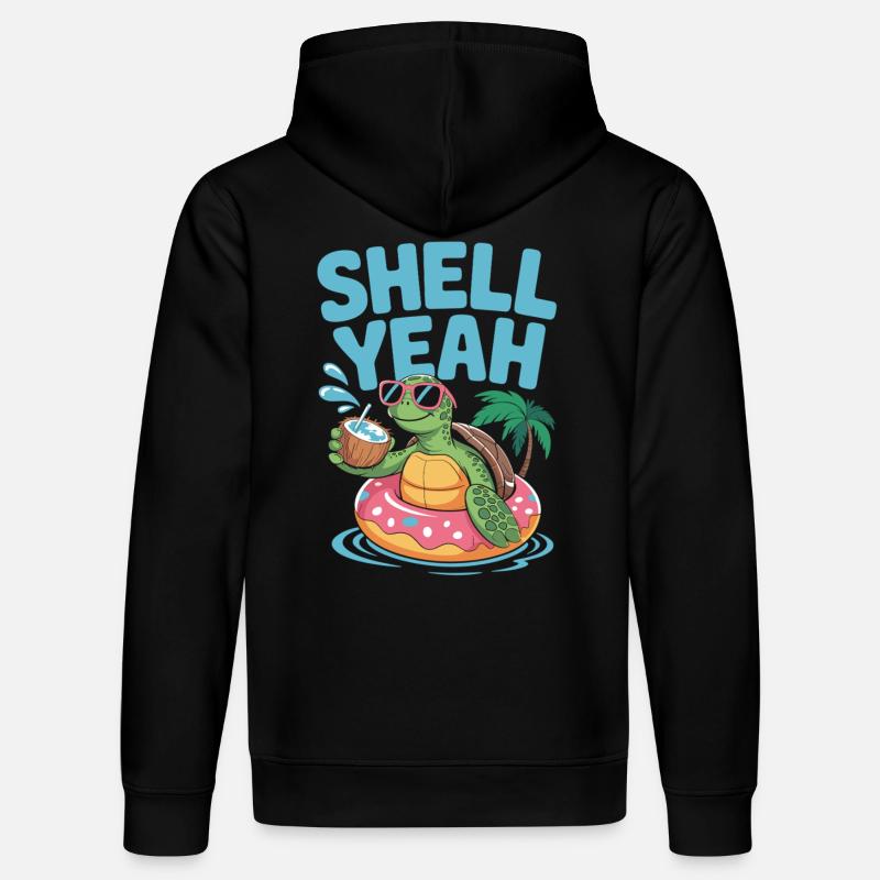 Sommer mit Stil – Turtle Time - Stanley/Stella Unisex Bio-Hoodie DRUMMER  - Schwarz