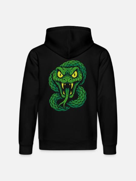 Sint giftig slange i neonstil - Stanley/Stella DRUMMER økologisk unisex-hettegenser - svart