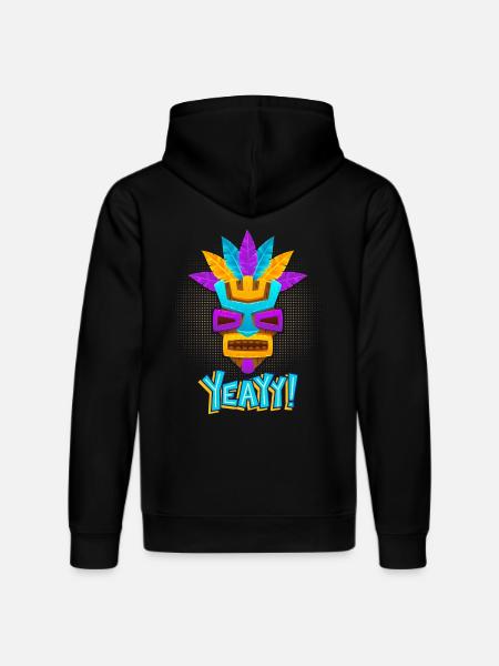 Aztecs, Mayan culture, tribal culture folklore mask - Stanley/Stella DRUMMER Unisex Organic Hoodie - black