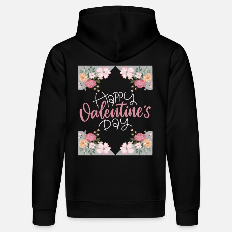 Saint-Valentin, Joyeuse-Saint-Valentin, dicton, fleurs - Sweat à capuche bio DRUMMER Stanley/Stella Unisexe - noir