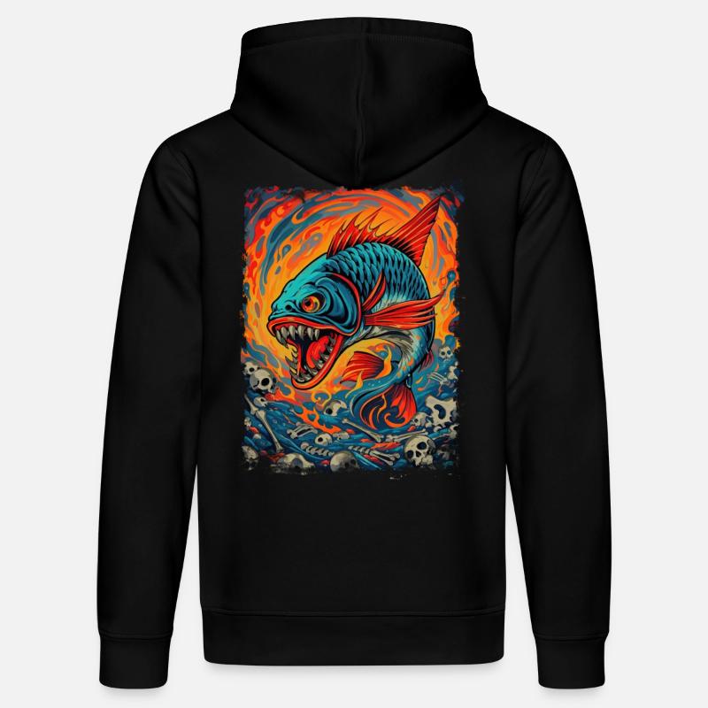 Poisson monstre - Sweat à capuche bio DRUMMER Stanley/Stella Unisexe - noir