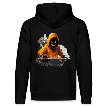 Musiker Graffiti Farbklecks, bad Smile - Stanley/Stella Unisex Bio-Hoodie DRUMMER  - Schwarz - Hinten - Marisol (170cm)