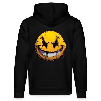 Freches Smile - Le Sourire fou - Sweat à capuche bio DRUMMER Stanley/Stella Unisexe - noir - Dos - Marisol (170cm)