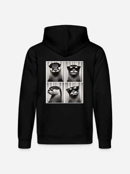 Loutre décontractée avec des lunettes de soleil – Cool & Funny - Sweat à capuche bio DRUMMER Stanley/Stella Unisexe - noir