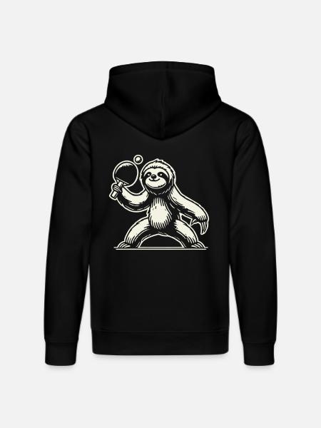 Sloth Table Tennis Player - Stanley/Stella DRUMMER Unisex Organic Hoodie - black
