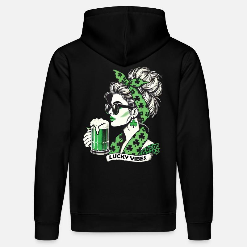 Happy Vibes Saint-Patrick Femme - Sweat à capuche bio DRUMMER Stanley/Stella Unisexe - noir
