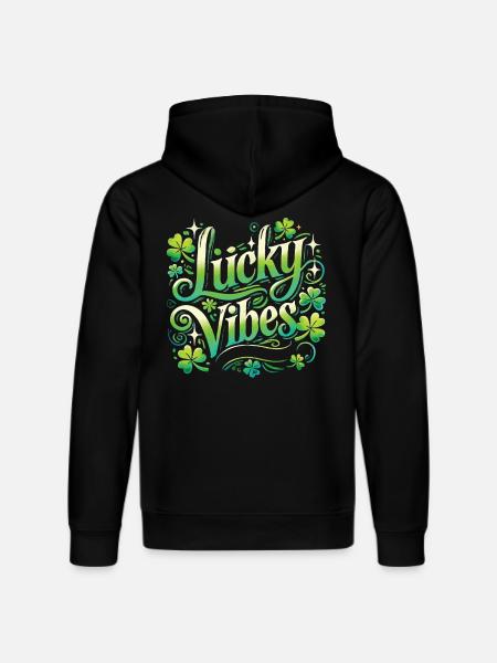 Saint-Patrick Lucky Vibes Design - Sweat à capuche bio DRUMMER Stanley/Stella Unisexe - noir