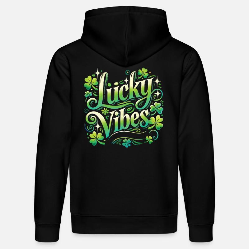 Saint-Patrick Lucky Vibes Design - Sweat à capuche bio DRUMMER Stanley/Stella Unisexe - noir