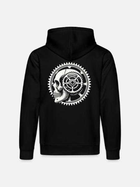 Bicycle Skull Gear Adventure - Stanley/Stella DRUMMER Unisex Organic Hoodie - black
