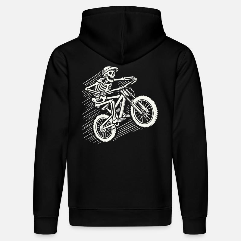 Skeleton Vélo Aventure VTT Rétro - Sweat à capuche bio DRUMMER Stanley/Stella Unisexe - noir
