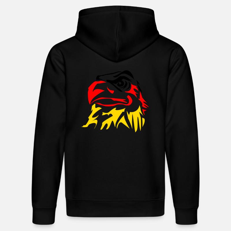 Aigle noir-rouge-or - Sweat à capuche bio DRUMMER Stanley/Stella Unisexe - noir