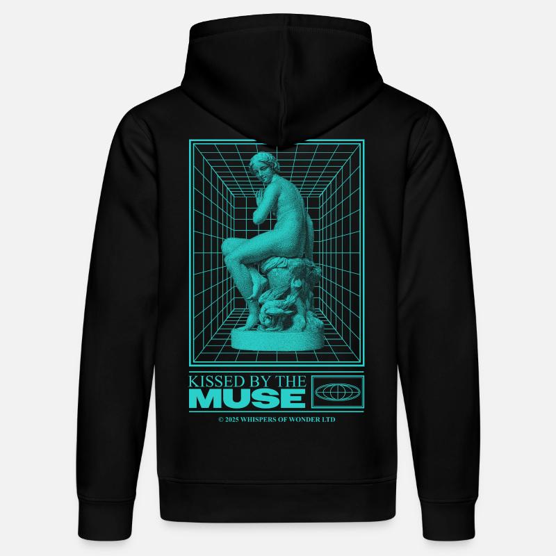 Statue au néon dans le cyberespace - Sweat à capuche bio DRUMMER Stanley/Stella Unisexe - noir