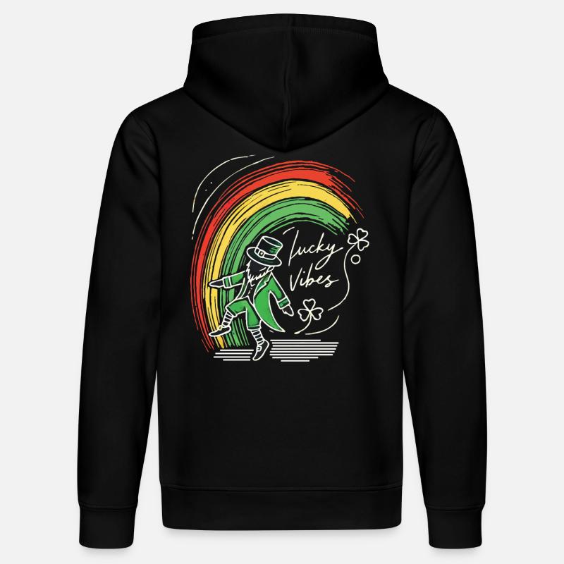 Saint-Patrick Lucky Vibes Arc-en-ciel - Sweat à capuche bio DRUMMER Stanley/Stella Unisexe - noir
