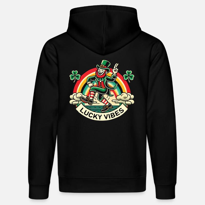 Saint-Patrick Lucky Vibes Arc-en-ciel - Sweat à capuche bio DRUMMER Stanley/Stella Unisexe - noir