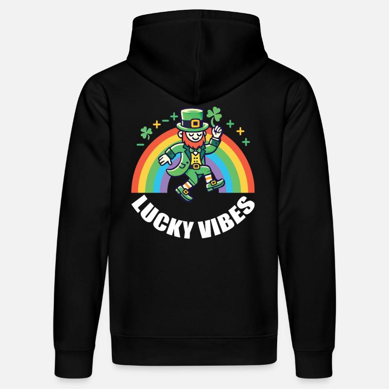 Saint-Patrick Happy Vibes Arc-en-ciel - Sweat à capuche bio DRUMMER Stanley/Stella Unisexe - noir