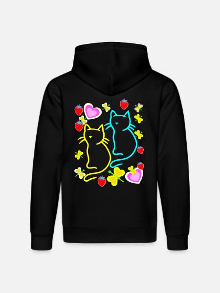 Summer Cats Cat Summertime - Stanley/Stella DRUMMER Unisex Organic Hoodie - black