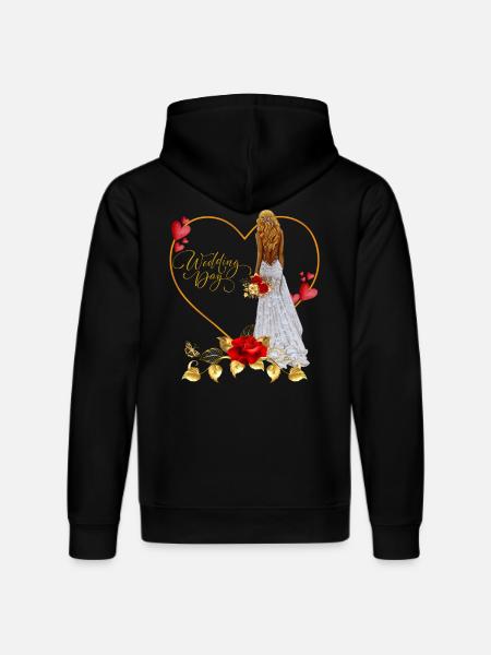 Red Rose Wedding Day - Stanley/Stella DRUMMER Unisex Organic Hoodie - black