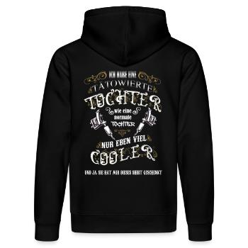 tätowierte Tochter Geschenk Tattoo Shirt - Stanley/Stella Unisex Bio-Hoodie DRUMMER  - Schwarz - Hinten - Marisol (170cm)