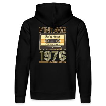 50. Geburtstag Geschenk Mann Kassette März 1976 - Stanley/Stella Unisex Bio-Hoodie DRUMMER  - Schwarz - Hinten - Marisol (170cm)