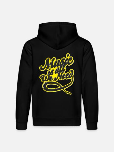 Music Is All We Need - Stanley/Stella DRUMMER Unisex Organic Hoodie - black