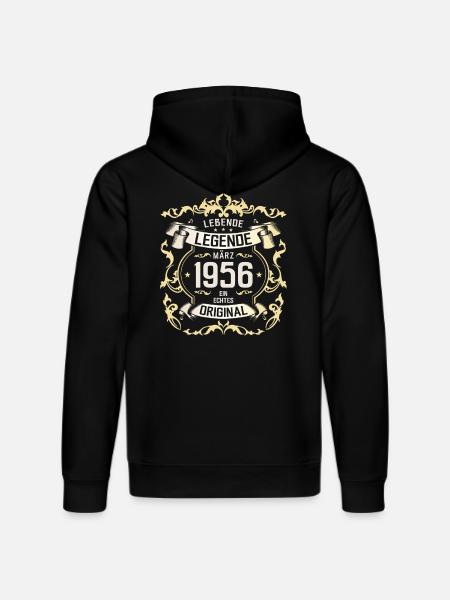 69-årsdagsgåva make Original mars 1956 - Ekologisk luvtröja DRUMMER unisex från Stanley/Stella - svart
