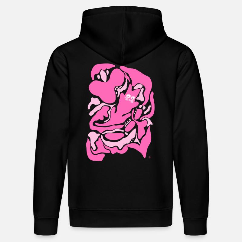 Chat rose abstrait - Sweat à capuche bio DRUMMER Stanley/Stella Unisexe - noir