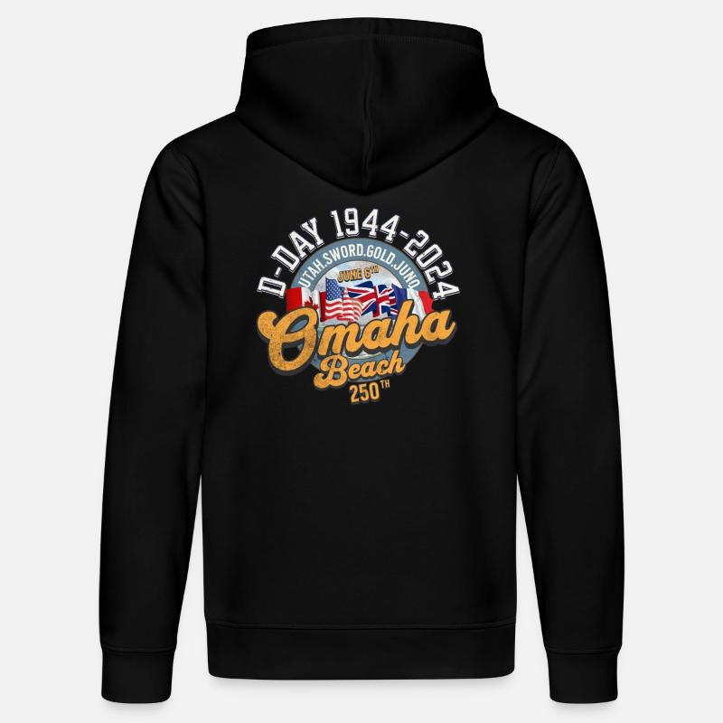 Omaha Beach 250th anniversary back - Sweat à capuche bio DRUMMER Stanley/Stella Unisexe - noir