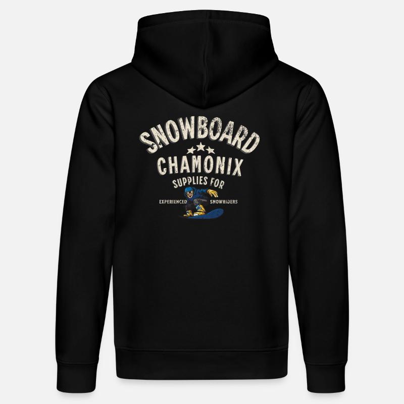 Snowboarden in Chamonix - Stanley/Stella Unisex Bio-Hoodie DRUMMER  - Schwarz