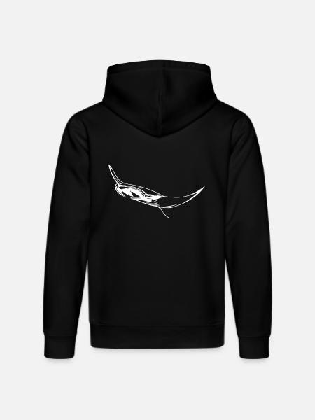 Elegant floating manta rays - Stanley/Stella DRUMMER Unisex Organic Hoodie - black