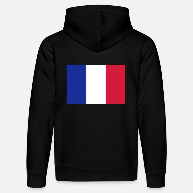 Drapeau national de la France - Sweat à capuche bio DRUMMER Stanley/Stella Unisexe - noir