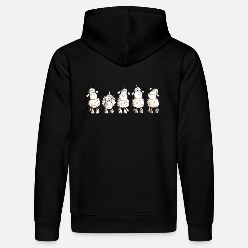 Funny White Sheep - Schaf - Stanley/Stella Unisex Bio-Hoodie DRUMMER  - Schwarz