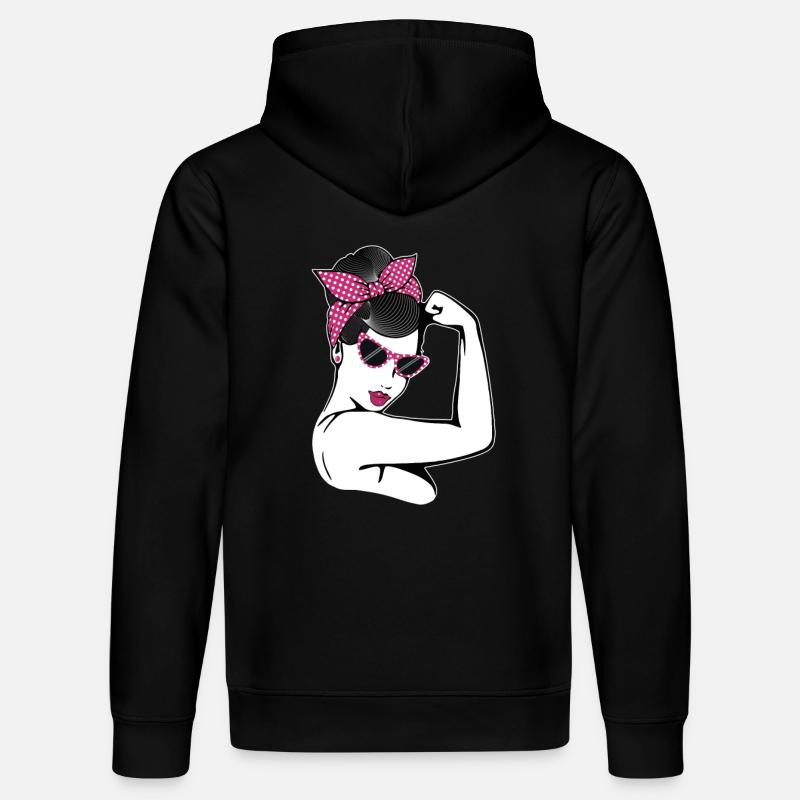 Retro Rockabilly Girl Cadeau - Sweat à capuche bio DRUMMER Stanley/Stella Unisexe - noir