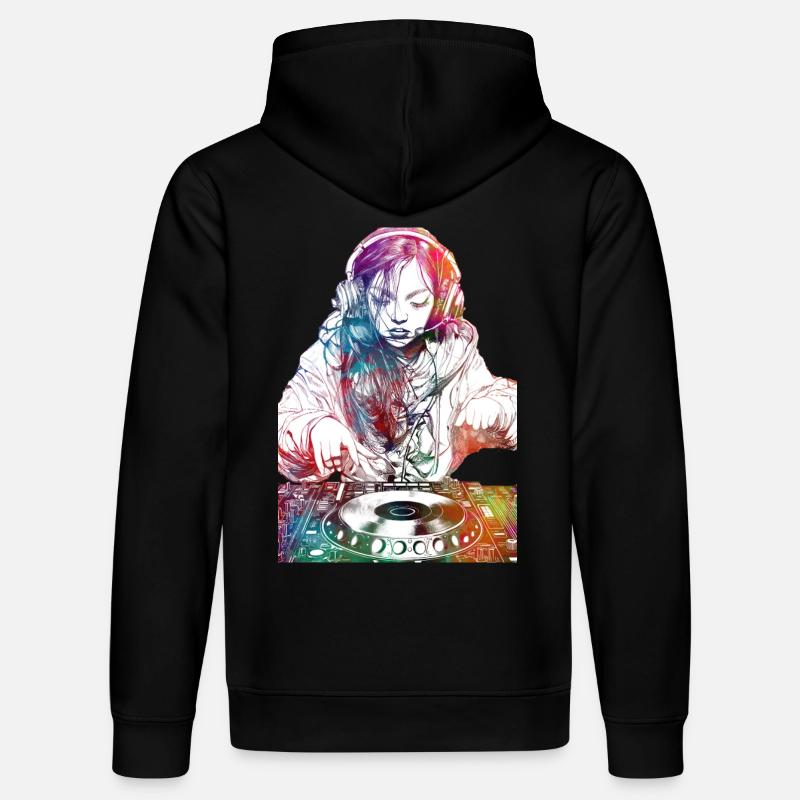 Console de musique DJ girl - Sweat à capuche bio DRUMMER Stanley/Stella Unisexe - noir