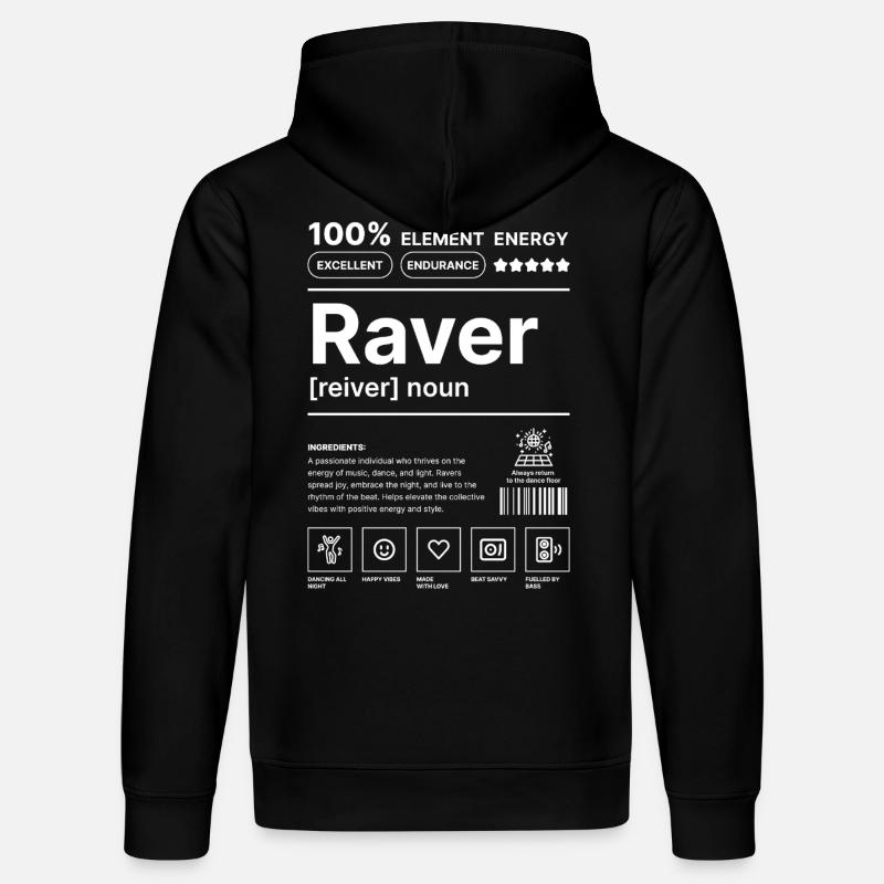 Raver-Lebensstil Weiß - Stanley/Stella Unisex Bio-Hoodie DRUMMER  - Schwarz