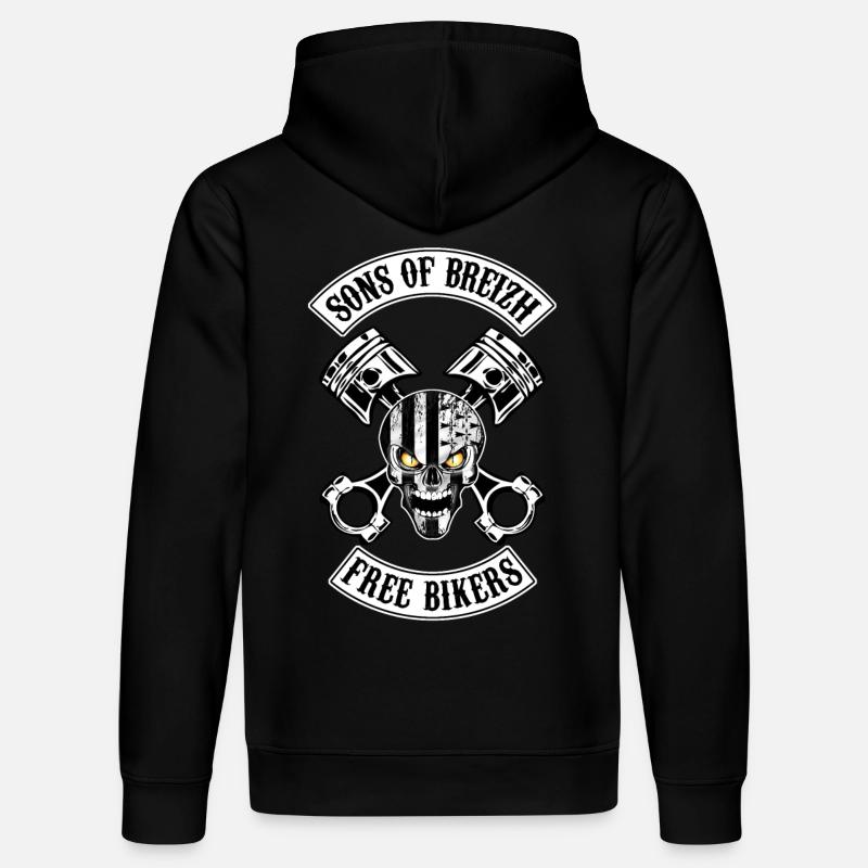 Breizh Skull Bikers - Sweat à capuche bio DRUMMER Stanley/Stella Unisexe - noir