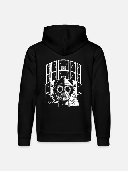 Tekno 23 sound system gas mask - Stanley/Stella DRUMMER Unisex Organic Hoodie - black