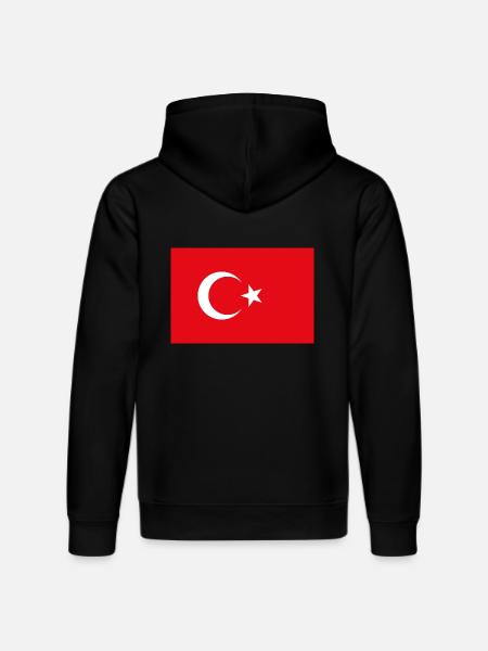 National Flag of Turkey - Stanley/Stella DRUMMER Unisex Organic Hoodie - black
