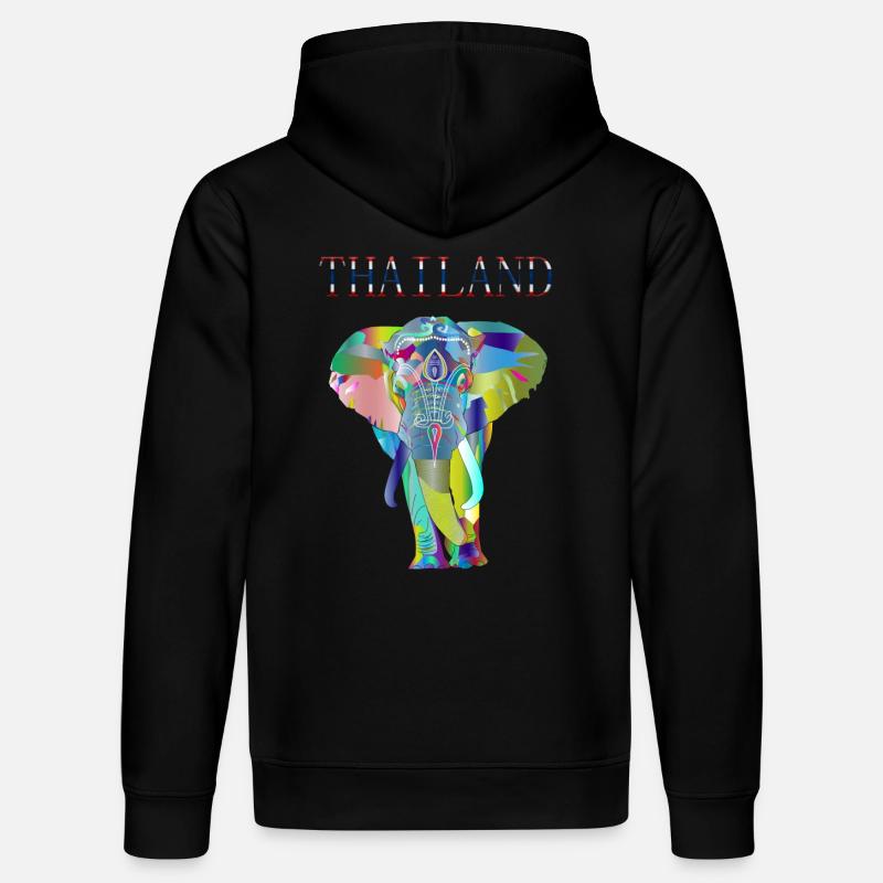 THAILAND ELEFANT GESCHENK IDEE - Stanley/Stella Unisex Bio-Hoodie DRUMMER  - Schwarz