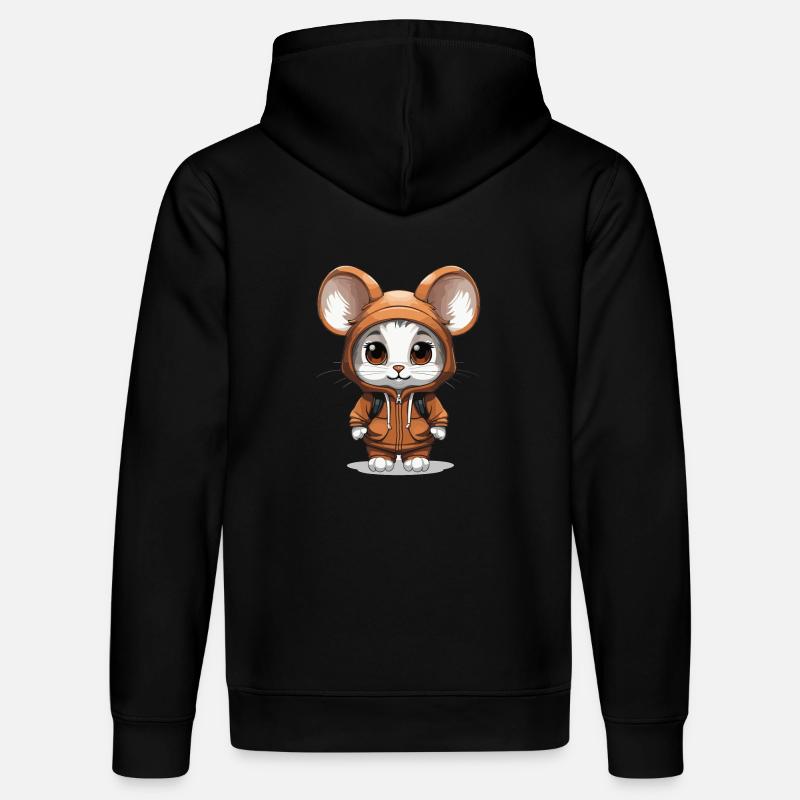 Souris - Style Kawaii - Sweat à capuche bio DRUMMER Stanley/Stella Unisexe - noir