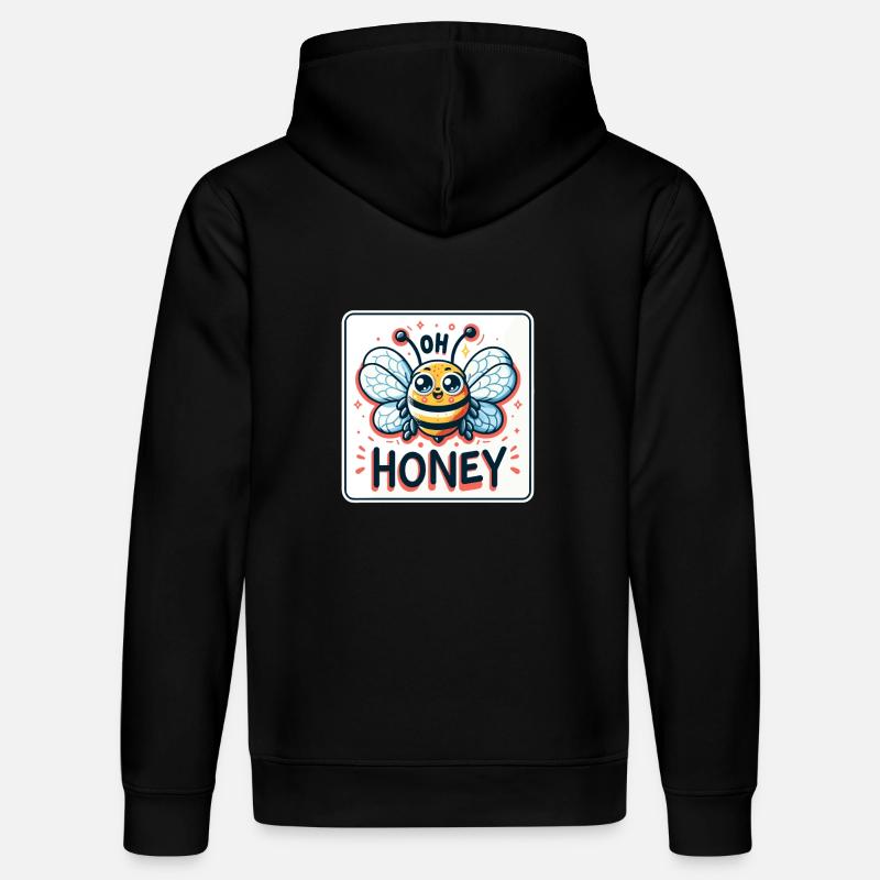 Oh miel - Illustration d’abeilles - Sweat à capuche bio DRUMMER Stanley/Stella Unisexe - noir