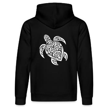 Niedliche Wasserschildkröte Tribal Tattoo Style - Stanley/Stella Unisex Bio-Hoodie DRUMMER  - Schwarz - Hinten - Marisol (170cm)