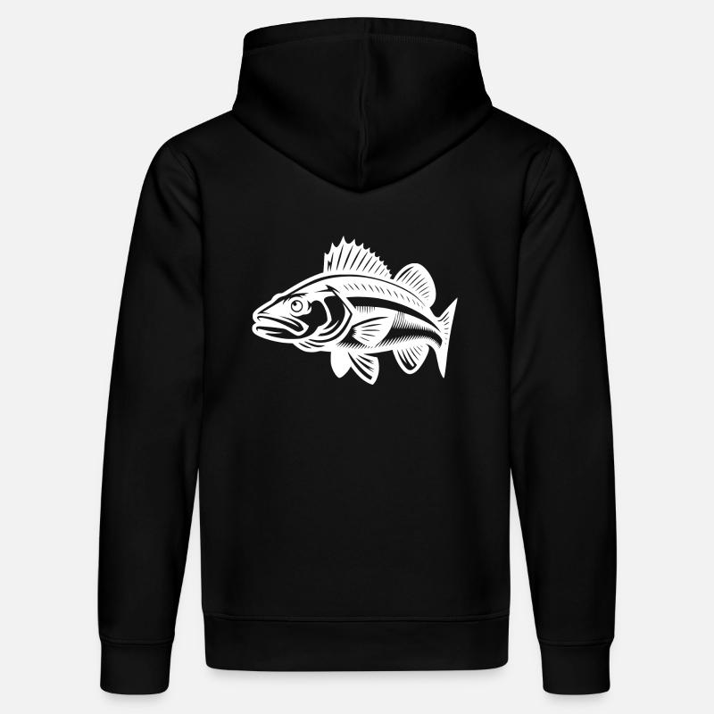 Baignade Poisson sandre - Sweat à capuche bio DRUMMER Stanley/Stella Unisexe - noir