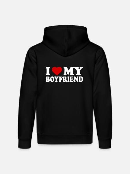 I love my boyfriend - Stanley/Stella DRUMMER økologisk unisex-hoodie - sort