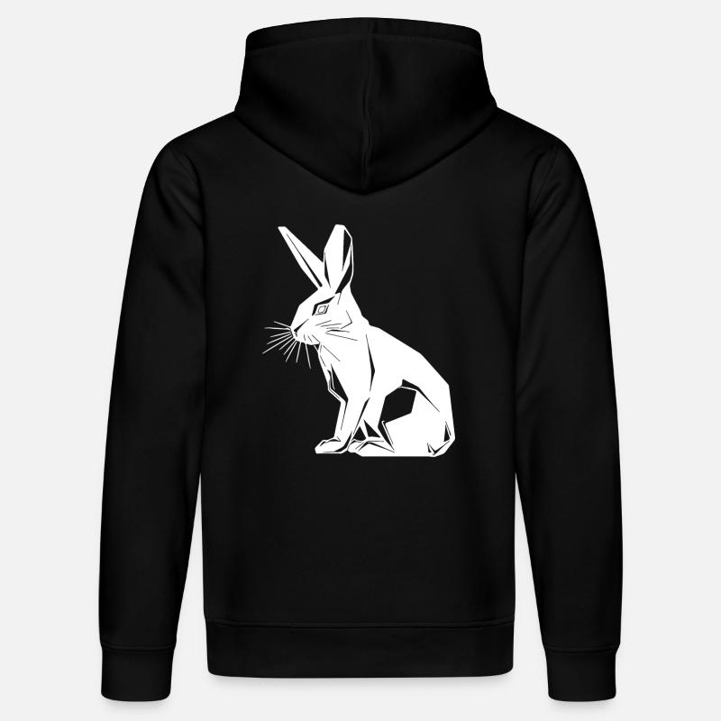 Lapin géométrique mignon géométrie lapin - Sweat à capuche bio DRUMMER Stanley/Stella Unisexe - noir
